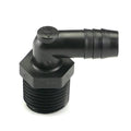 1/2" NPT x 1/2" Hose ID Black HDPE Elbow