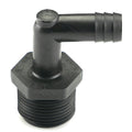 3/4" NPT x 1/2" Hose ID Black HDPE Elbow