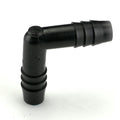 3/8" Hose ID x 3/8" Hose ID Black HDPE Elbow
