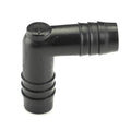 1/2" Hose ID x 1/2" Hose ID Black HDPE Elbow