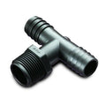 1" NPT x 1" Hose ID x 1" Hose ID Black HDPE Tee