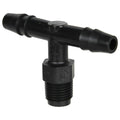 1/8" NPT x 1/4" Hose ID x 1/4" Hose ID Black HDPE Tee