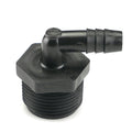 3/4" NPT x 3/8" Hose ID Black HDPE Elbow