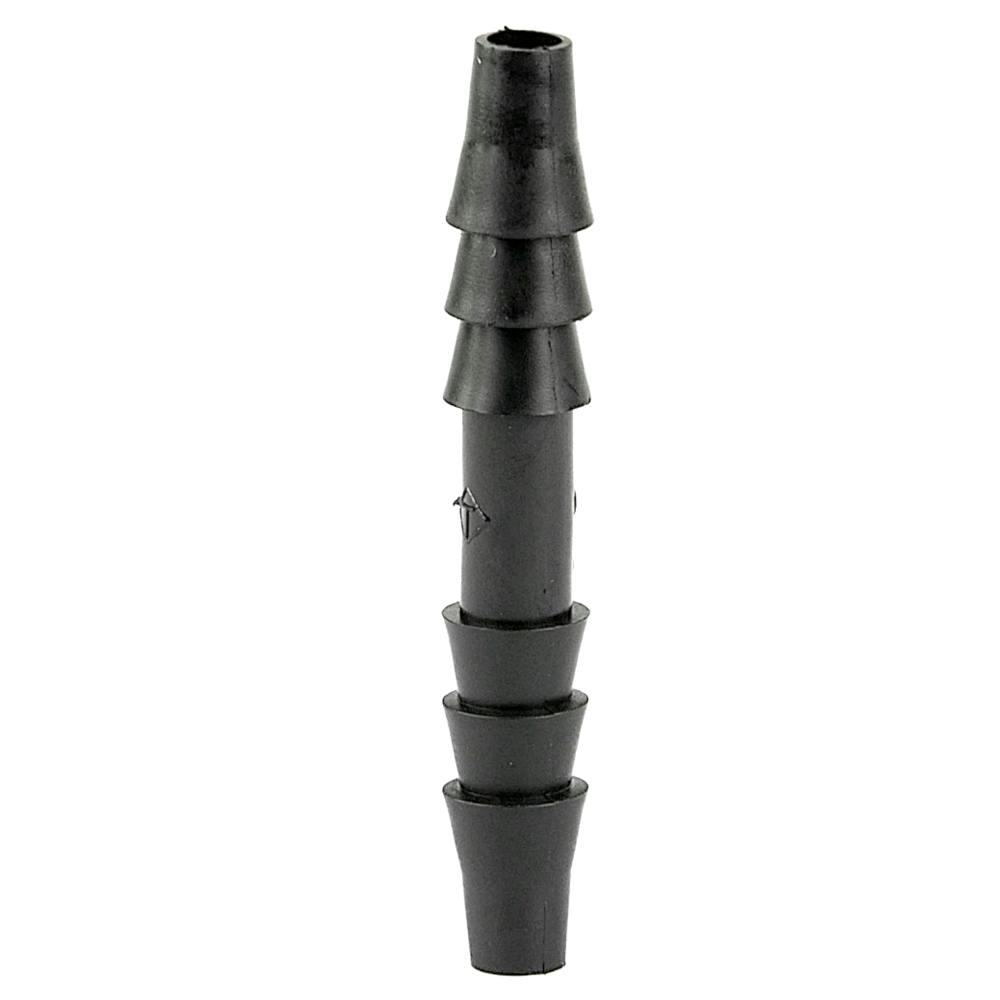 3/16" Hose ID x 3/16" Hose ID Black HDPE Connector