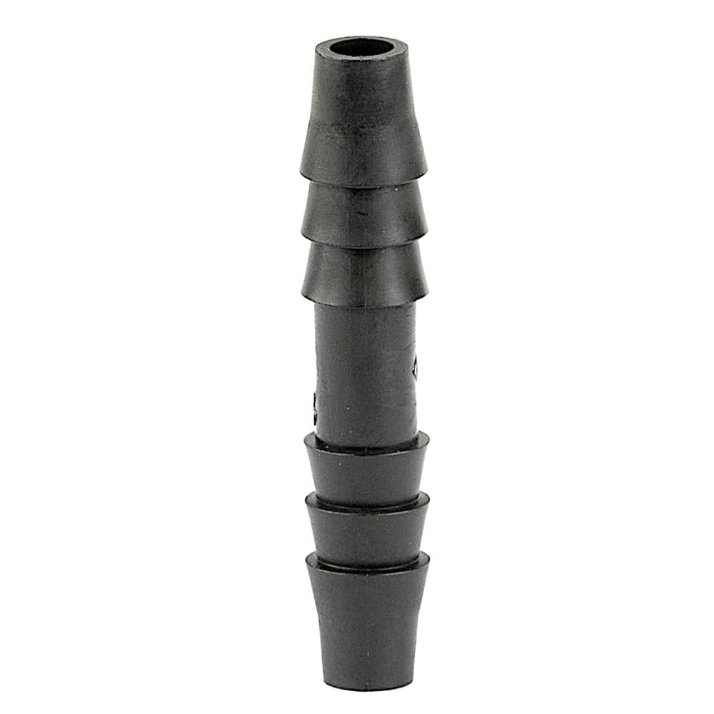 1/4" Hose ID x 1/4" Hose ID Black HDPE Connector