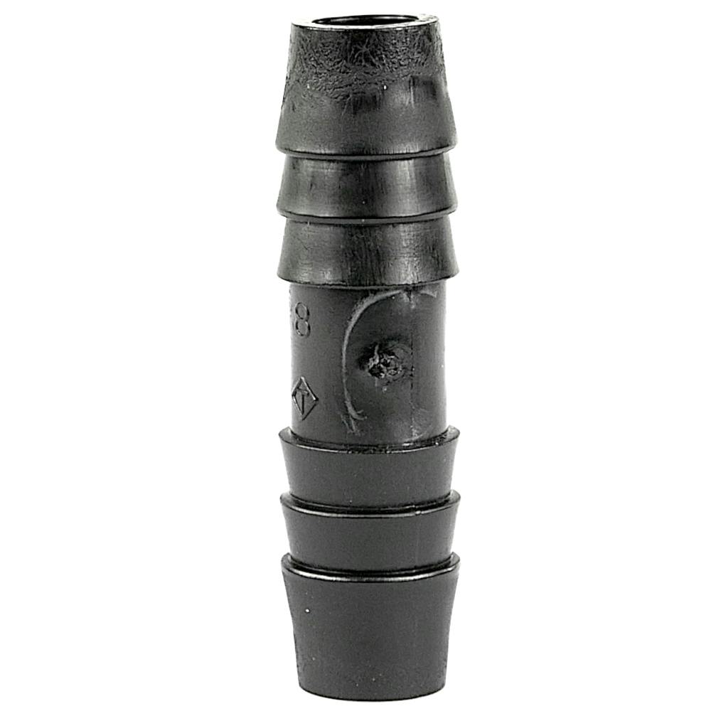 3/8" Hose ID x 3/8" Hose ID Black HDPE Connector