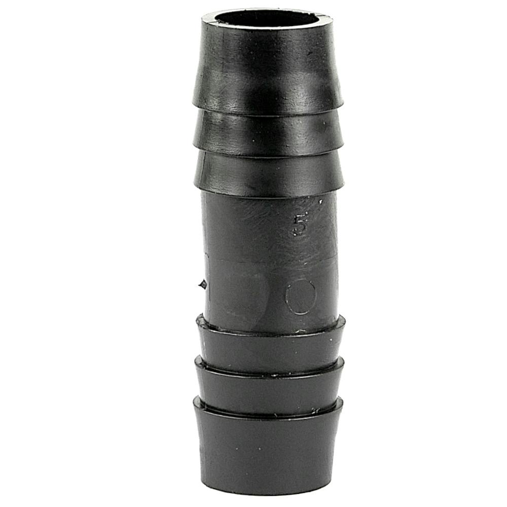 1/2" Hose ID x 1/2" Hose ID Black HDPE Connector