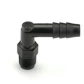 1/8" NPT x 5/16" Hose ID Black HDPE Elbow