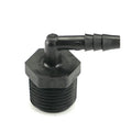 1/2" NPT x 1/4" Hose ID Black HDPE Elbow