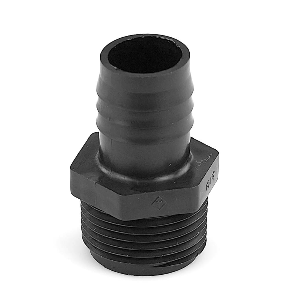 3/4" MNPT x 3/4" Hose ID Black HDPE Adapter