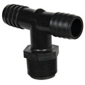 3/4" NPT x 3/4" Hose ID x 3/4" Hose ID Black HDPE Tee