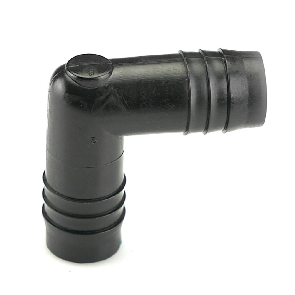 5/8" Hose ID x 5/8" Hose ID Black HDPE Elbow