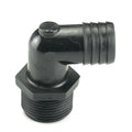 1" NPT x 1" Hose ID Black HDPE Elbow