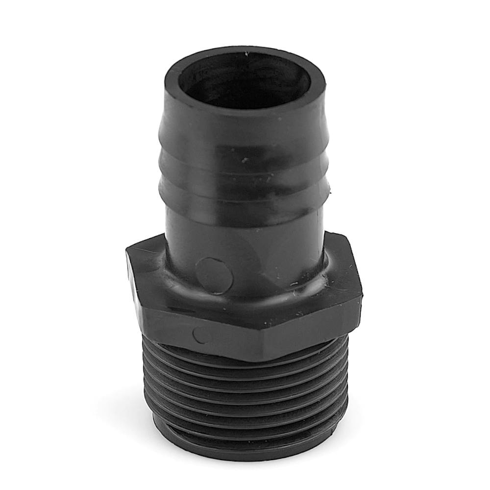 1" MNPT x 1" Hose ID Black HDPE Adapter