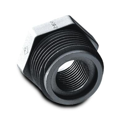 1/4" MNPT x 1/8" FNPT Black Polypropylene Reducer Bushing