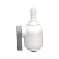 1/4" OD Push-to-Connect x 1/4" Hose Barb White Polypropylene LIQUIfit® Ball Valve