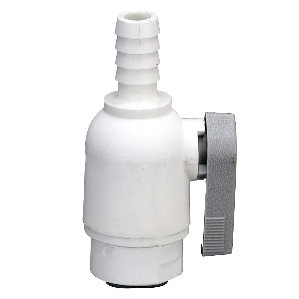 3/8" OD Push-to-Connect x 3/8" Hose Barb White Polypropylene LIQUIfit® Ball Valve