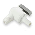 1/4" Hose Barb x 1/4" MNPTF Par-Barb® Polypropylene Elbow Ball Valve