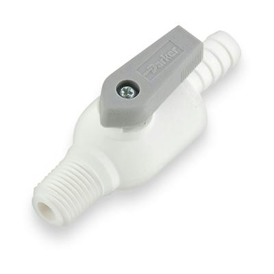 1/4" Hose Barb x 1/4" MNPTF Par-Barb® Polypropylene Ball Valve