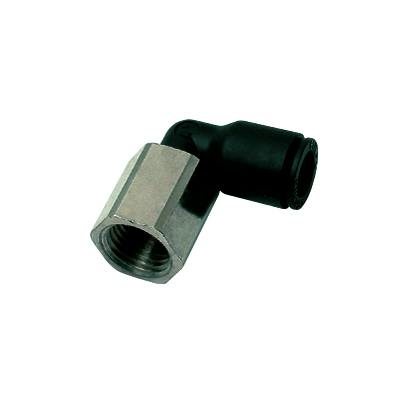 1/4" Tube x 1/4" FNPT Prestolok Nylon Female Swivel Elbow
