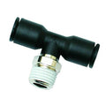 1/4" Tube x 1/4" MNPT Prestolok Nylon Male Branch Swivel Tee