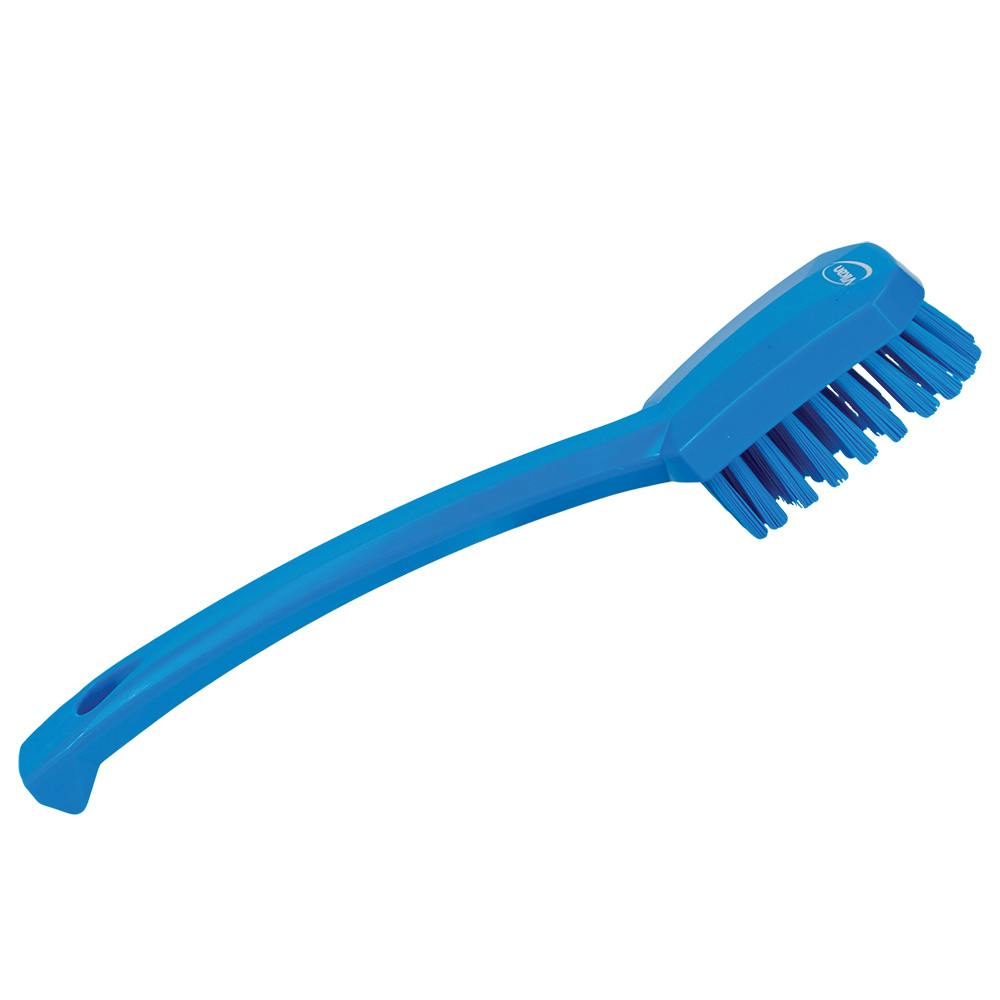 Blue Polypropylene Vikan® Small Utility Hand Brush with Stiff Polyester Bristles