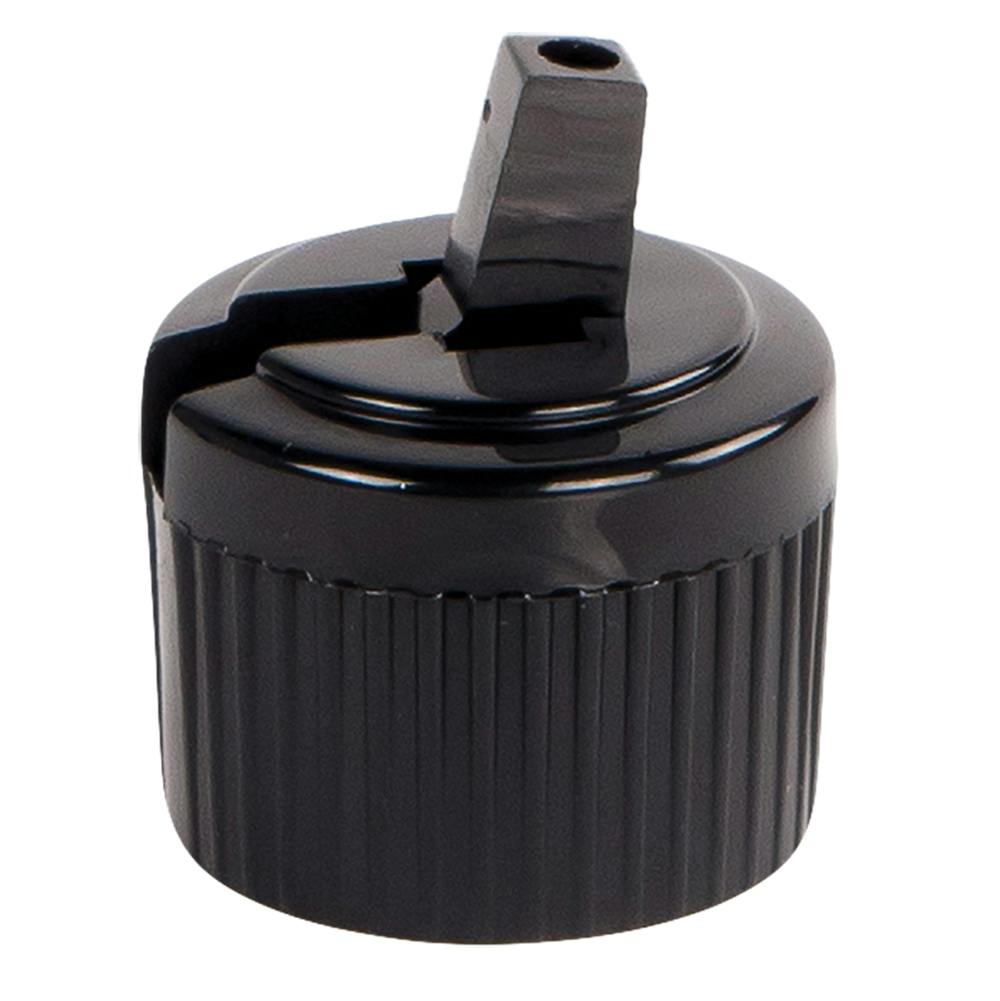 20/410 Black Polypropylene Flip-Top Dispensing Cap