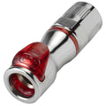1/4" ID x 3/8" OD PTF LQ4 Chrome-Plated Brass Valved Body - Red (Insert Sold Separately)