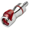 1/4" Hose Barb LQ4 Chrome-Plated Brass Valved Body - Red (Insert Sold Separately)