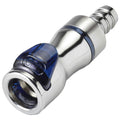 3/8" Hose Barb LQ4 Chrome-Plated Brass Valved Body - Blue (Insert Sold Separately)