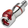 3/8" Hose Barb LQ4 Chrome-Plated Brass Valved Body - Red (Insert Sold Separately)