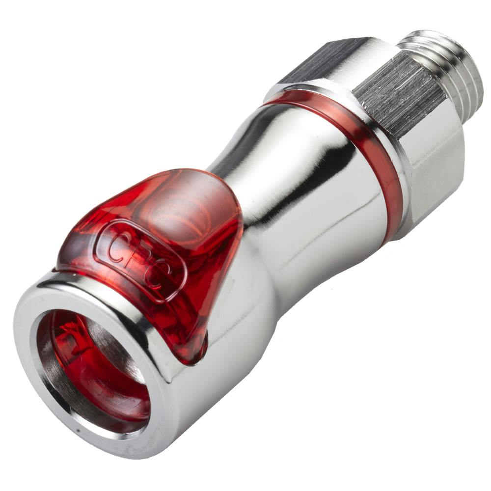 1/4 SAE-04 LQ4 Chrome-Plated Brass Valved Body - Red (Insert Sold Separately)