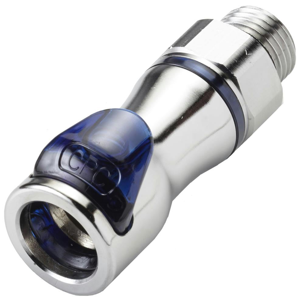3/8 SAE-06 LQ4 Chrome-Plated Brass Valved Body - Blue (Insert Sold Separately)