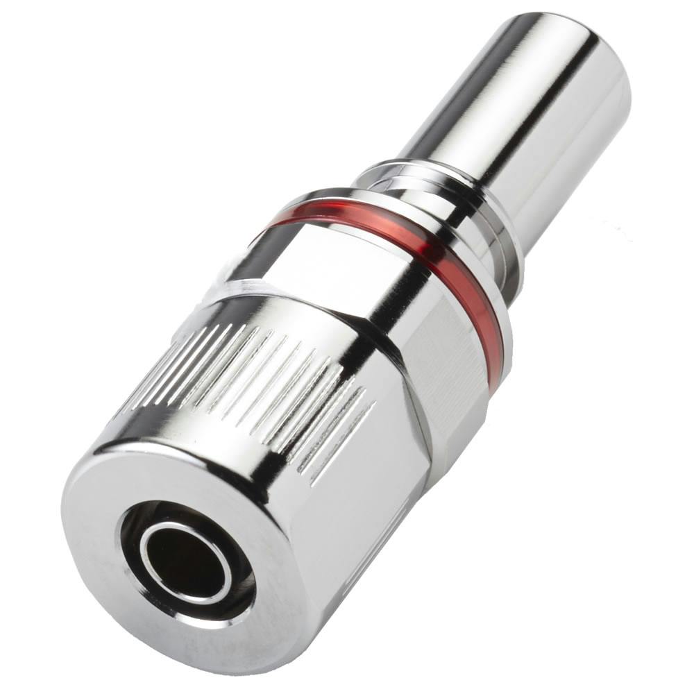 1/4" ID x 3/8" OD In-Line PTF LQ4 Chrome-Plated Brass Valved Insert - Red (Body Sold Separately)