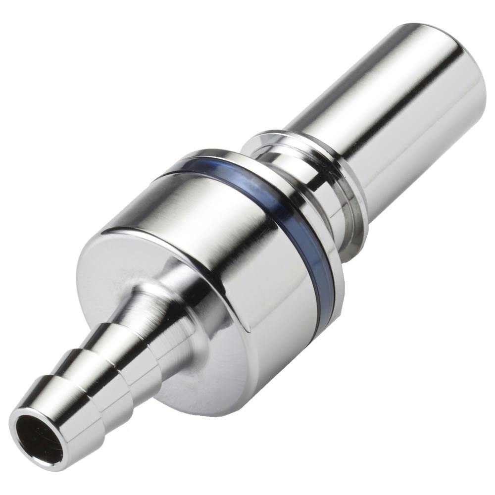 1/4" Hose Barb LQ4 Chrome-Plated Brass Valved Insert - Blue (Body Sold Separately)