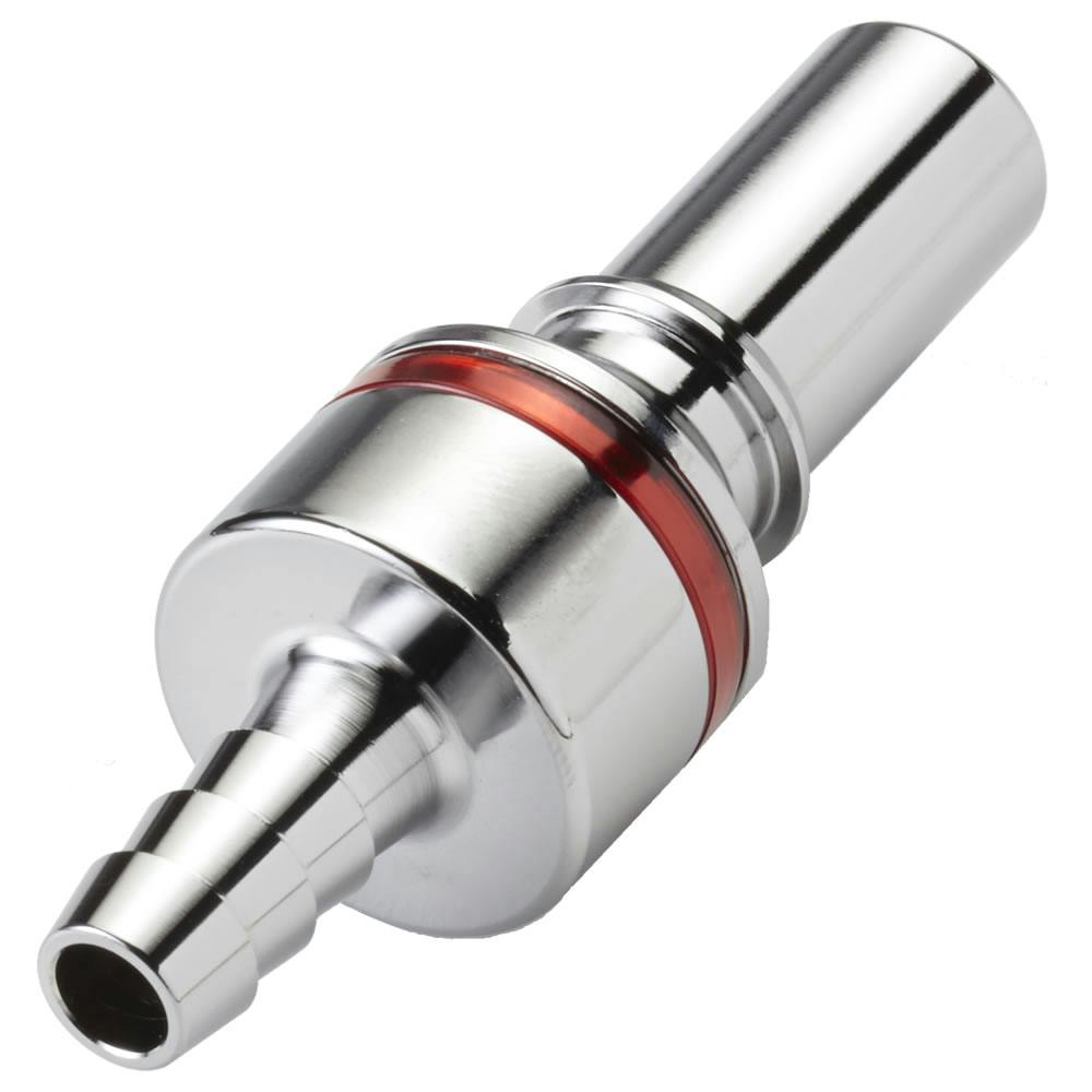 1/4" Hose Barb LQ4 Chrome-Plated Brass Valved Insert - Red (Body Sold Separately)