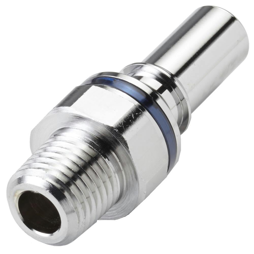 3/8" NPT LQ4 Chrome-Plated Brass Valved Insert - Blue (Body Sold Separately)