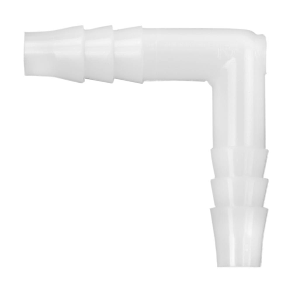 1/2" Hose ID x 3/8" Hose ID Natural Nylon Elbow