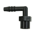 1/2" FNPT x 1/2" Hose ID Black Polypropylene Elbow