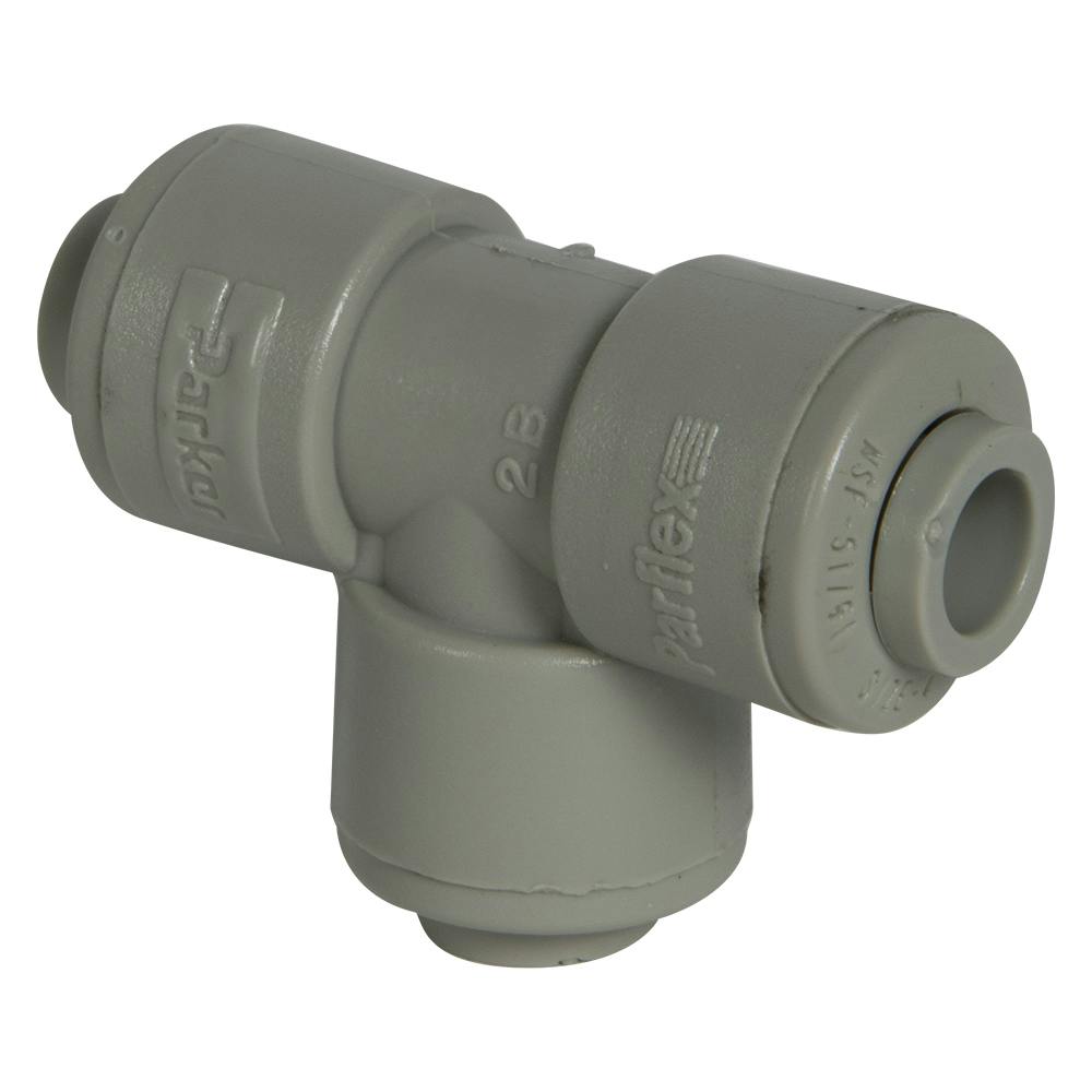 1/4" OD Push-to-Connect Run x 1/4" OD Push-to-Connect Stem Gray Acetal TrueSeal™ Union Tee