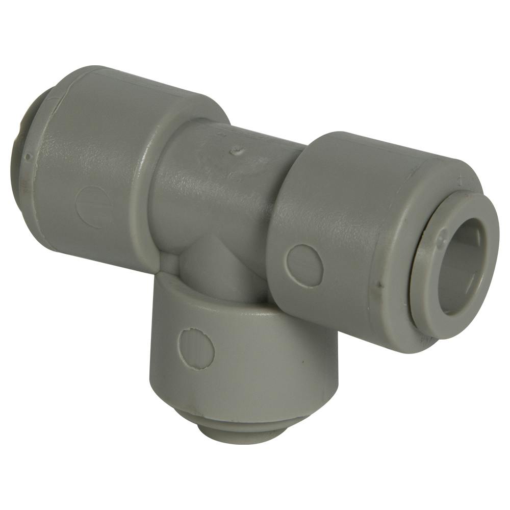 3/8" OD Push-to-Connect Run x 1/4" OD Push-to-Connect Stem Gray Acetal TrueSeal™ Union Tee