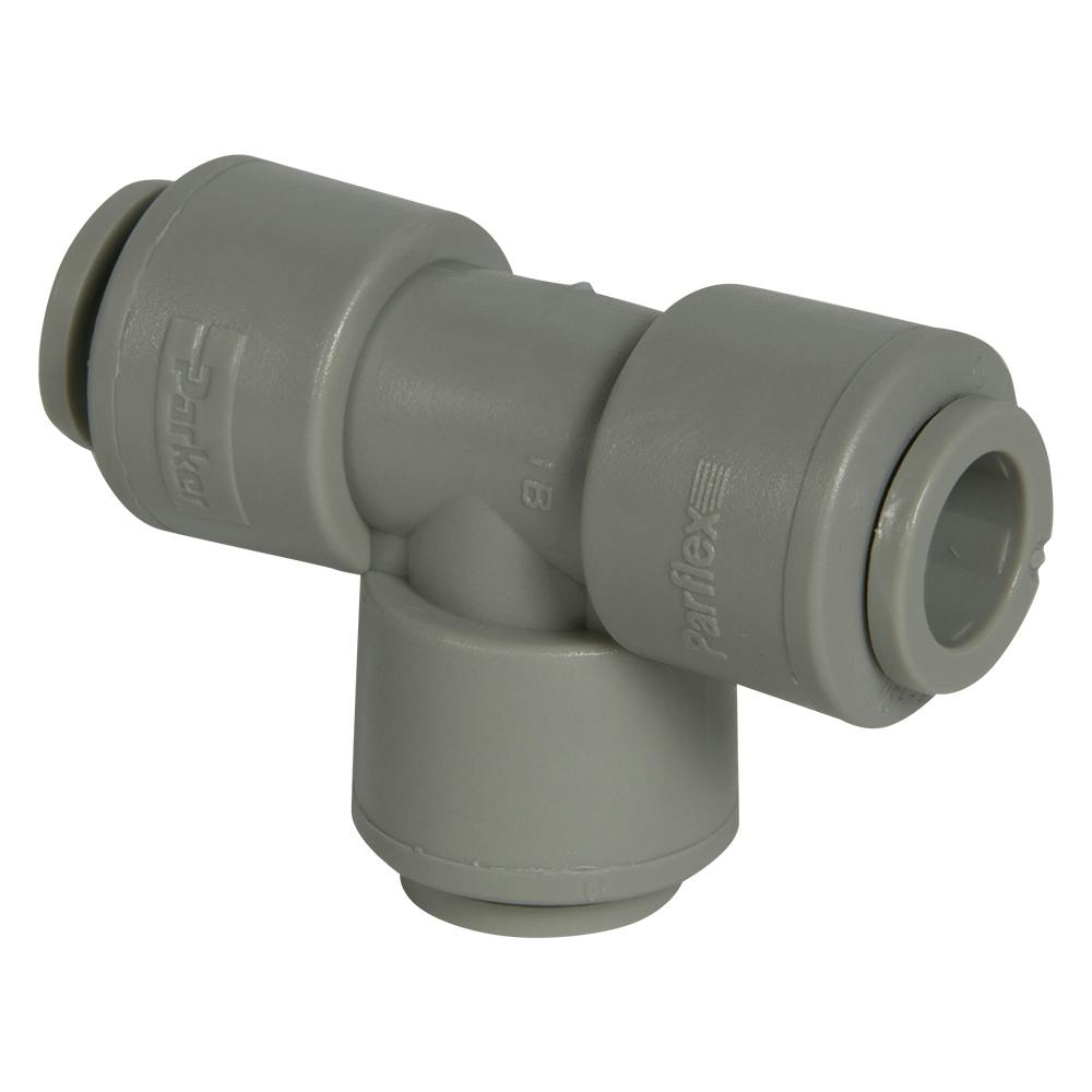 3/8" OD Push-to-Connect Run x 3/8" OD Push-to-Connect Stem Gray Acetal TrueSeal™ Union Tee