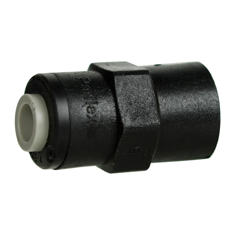 1/4" OD Push-to-Connect x 1/4" FNPTF Black Polypropylene TrueSeal™ Female Connector