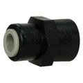 3/8" OD Push-to-Connect x 3/8" FNPTF Black Polypropylene TrueSeal™ Female Connector