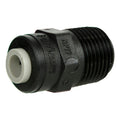 1/4" OD Push-to-Connect x 3/8" MNPTF Black Polypropylene TrueSeal™ Male Connector