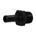 3/8" OD Tube Stem x 3/8" MNPTF Black Polypropylene TrueSeal™ Male Tube Stem Adapter