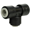 3/8" OD Push-to-Connect Run x 1/4" OD Push-to-Connect Stem Black Polypropylene TrueSeal™ Union Tee