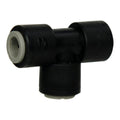 3/8" OD Push-to-Connect Run x 3/8" OD Push-to-Connect Stem Black Polypropylene TrueSeal™ Union Tee