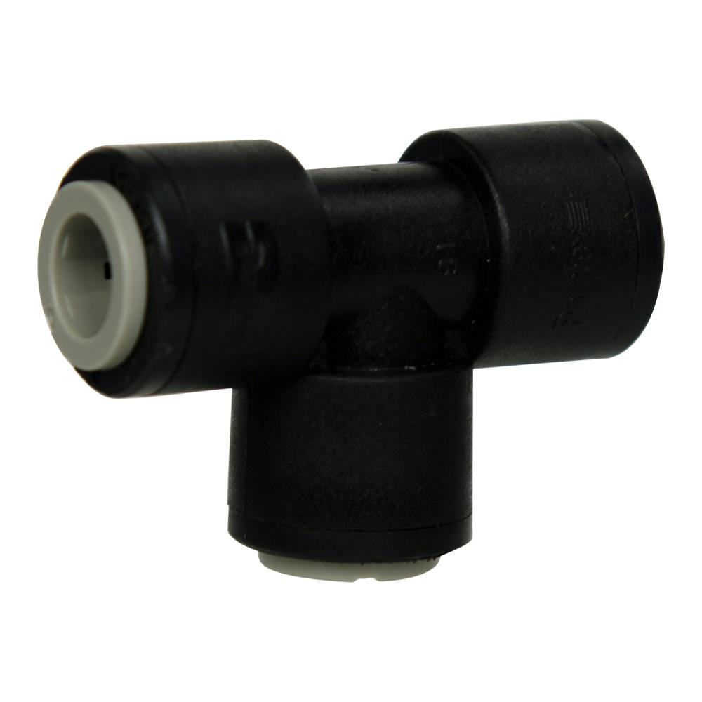 3/8" OD Push-to-Connect Run x 3/8" OD Push-to-Connect Stem Black Polypropylene TrueSeal™ Union Tee
