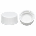 28/410 White Polypropylene Unlined Ribbed Cap